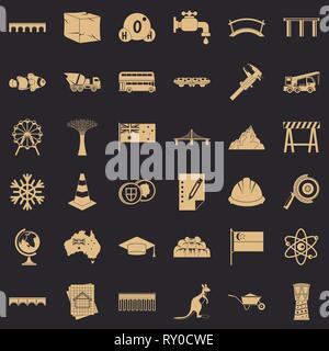 Small bridge icons set, simple style Stock Vector