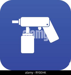 Spray aerosol can bottle with a nozzle icon digital blue Stock Vector