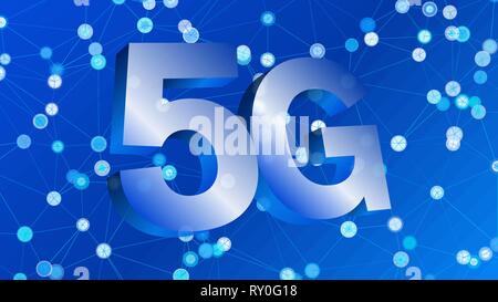 5G technology and mobile networks, vector 3d symbol Stock Vector
