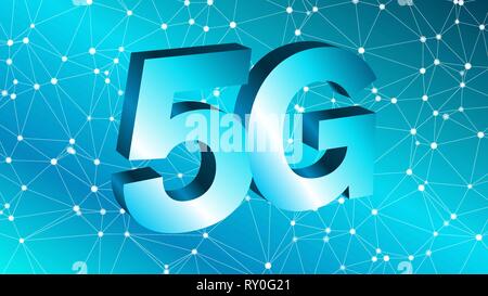 High speed mobile connection in 5g technology 3d vector conception Stock Vector