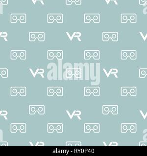 Seamless Vector Pattern With VR Logos Stock Vector