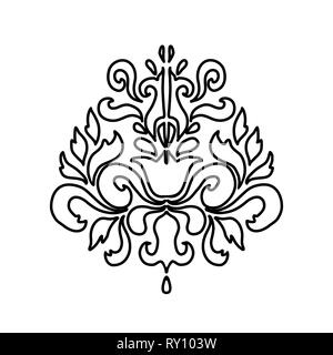 Oriental vector damask pattern element. Vector illustration. Stock Vector