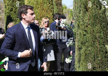 Madrid, Spain. 11th Mar 2019. Albert Rivera seen attending the event of the The Association of Victims of Terrorism (AVT) in the El Retiro Park in memory of the victims of the attacks of March 11, 2004. Credit: Jesús Hellin/Alamy Live News Stock Photo