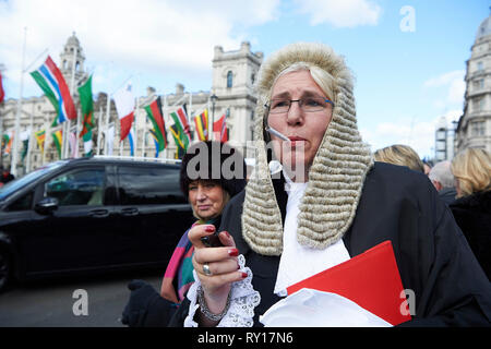 London, UK. 11th Mar, 2019. 11th March 2019.  Newly appointed Queens Counsels, Silks,  at the Palace of Westminster following the swearing in ceremony in London, England. Credit: Thomas Bowles/Alamy Live News Stock Photo