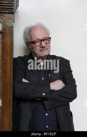 March 11, 2019 - Madrid, Spain - Javier Reverte seen during the presentation of the reissue of the trilogy about the Civil War that ended more than a decade ago and consists of the books called ''Flags in the fog'', ''The time of heroes'' and ''Come to us your kingdom'', in the one that runs the contest from its beginning until the 50 threading fiction and chronicle. (Credit Image: © Jesus Hellin/SOPA Images via ZUMA Wire) Stock Photo