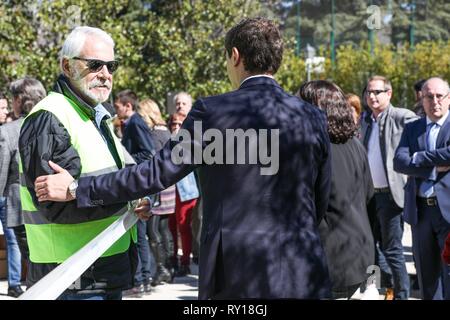 Madrid, Spain. 11th Mar, 2019. Albert Rivera greeting one of the victims of 11M Credit: CORDON PRESS/Alamy Live News Stock Photo