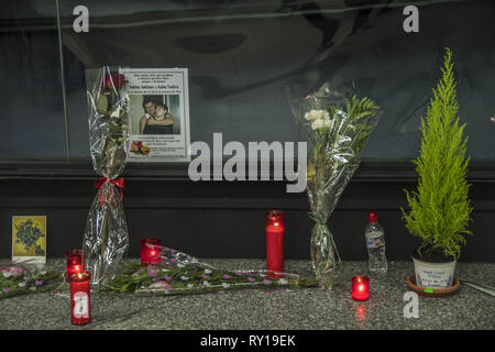 Madrid, Madrid, Spain. 11th Mar, 2019. Andrian Andrianov and Kalina Vasileva a Bulgarian couple who had planned to marry in the month of May, a few months after the attack, are buried with bridal attire in the same grave in Torrejon de Ardoz. Homage to the victims of 11 terrorism attack 2004 at the atocha train station in Madrid, Spain. Credit: Alberto Sibaja/SOPA Images/ZUMA Wire/Alamy Live News Stock Photo