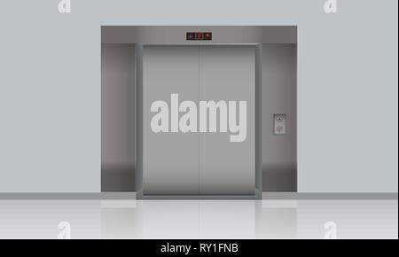 Download Blank Elevator Mockup With Closed Doors Blank Mockup Realistic High Detailed Vector Illustartion Stock Vector Image Art Alamy