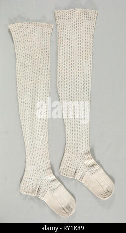 Pair of Stockings, 1790. America, New York, late 18th century. Knitting; overall: 79 x 22 cm (31 1/8 x 8 11/16 in