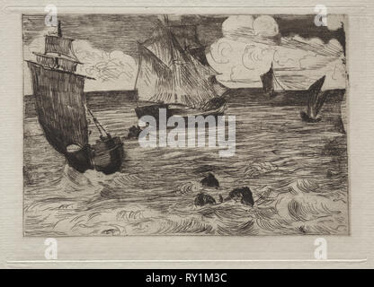 Marine. Edouard Manet (French, 1832-1883). Etching Stock Photo