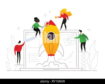 Startup - modern flat design style colorful illustration Stock Vector
