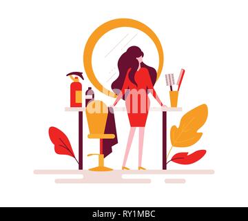 Hair salon - colorful flat design style illustration Stock Vector