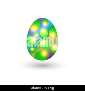 Easter egg with a pattern on a white background. Vector illustration Stock Vector