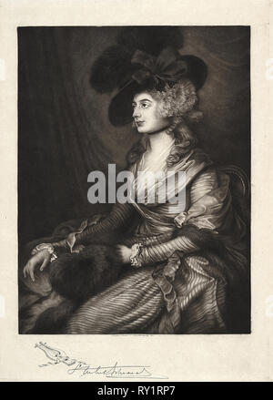 Mrs. Sarah Siddons, 19th-20th century. Samuel Arlent-Edwards (American, 1862-1938). Mezzotint Stock Photo