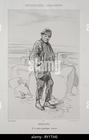 Rodeurs. Paul Gavarni (French, 1804-1866). Lithograph Stock Photo