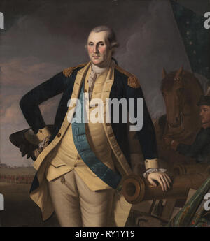 George Washington at the Battle of Princeton, c. 1779. And workshop Charles Willson Peale (American, 1741-1827). Oil on canvas; framed: 153 x 144 x 7 cm (60 1/4 x 56 11/16 x 2 3/4 in.); unframed: 131 x 121.6 cm (51 9/16 x 47 7/8 in Stock Photo