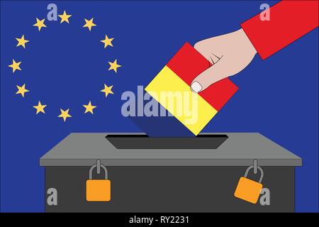 Romania ballot box for the European elections Stock Vector