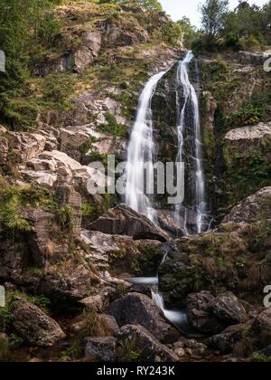 Waterfall of the Belelle River ('Fervenza do Rio Belelle'), Ferrol, Galicia Stock Photo