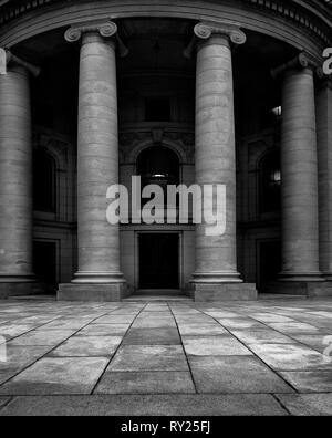 Columns on old building bank courthouse architecture construction Stock Photo