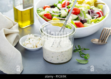 Homemade ranch dressing with feta Stock Photo