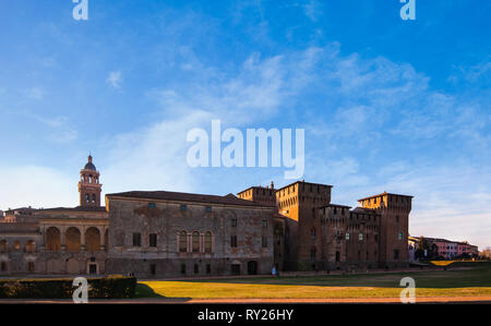 Medieval fortress, Gonzaga Saint George (Giorgio) castle in Italy, Mantua (Mantova). Stock Photo