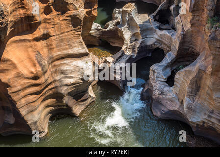 Bourke's Luck Potholes rock formation in Blyde River Canyon Reserve, South Africa. Stock Photo