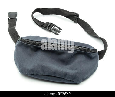 Blue fanny pack cut out isolated on white background Stock Photo