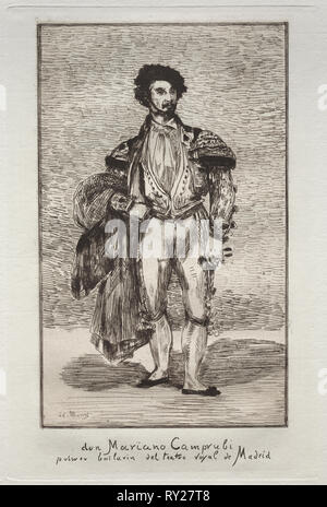 Le Bailarin ( Don Mariano Camprubi ). Edouard Manet (French, 1832-1883). Etching Stock Photo