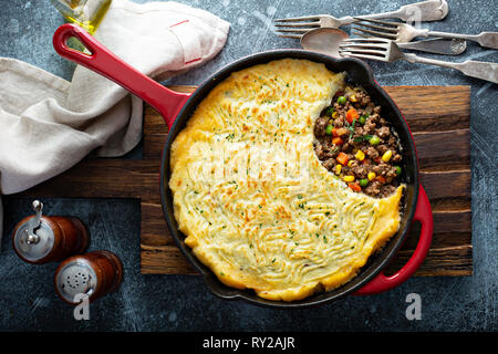 Shepherds pie with ground meat and potatoes Stock Photo