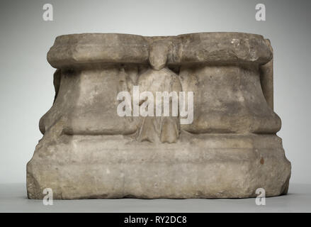 Double Column Base, late 1400s. France, late 15th century. Marble; overall: 30.5 x 49.1 x 25.4 cm (12 x 19 5/16 x 10 in Stock Photo