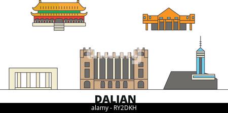 Vector map of Dalian, China. Urban city road map poster illustration ...