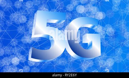 High speed mobile networks 5g, vector 3d symbol Stock Vector