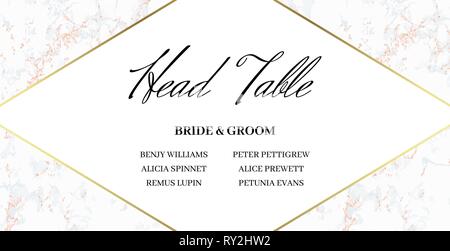 Head Table Bride and groom template card Stock Vector