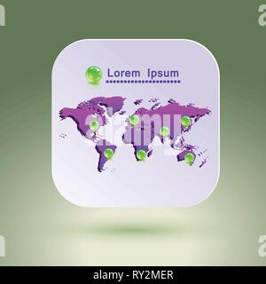 Map icon for application Stock Vector