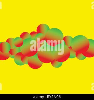 Modern style vector image in yellow, green and red gradients. Stock Vector