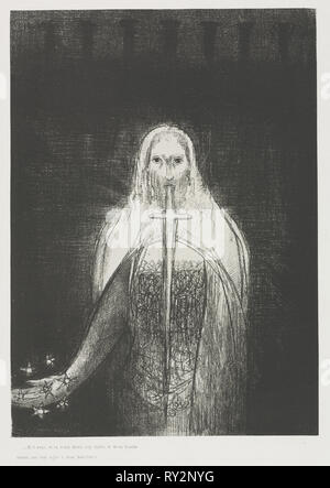 The Apocalypse of Saint John:  And he had in his right Hand seven stars; and out of his Mouth proceeded a sharp two-edged sword, 1899. Odilon Redon (French, 1840-1916). Lithograph Stock Photo