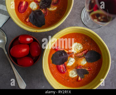 vegetarian tomato soup Stock Photo