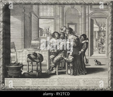 The Prodigal Son:  Riotous Living, 1635. Abraham Bosse (French, 1602-1676). Etching Stock Photo