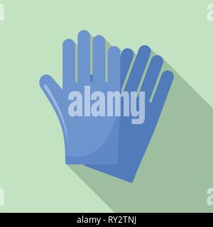 Rubber gloves icon. Flat illustration of rubber gloves vector icon for web design Stock Vector