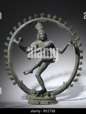 Nataraja, Shiva as the Lord of Dance, 1000s. South India, Tamil Nadu, Chola period (900-13th Century). Bronze; overall: 113 x 102 x 30 cm (44 1/2 x 40 3/16 x 11 13/16 in.); base: 35 x 24 cm (13 3/4 x 9 7/16 in Stock Photo