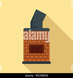 Bread brick oven icon. Flat illustration of bread brick oven vector icon for web design Stock Vector