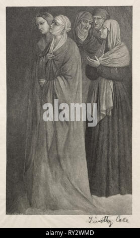 Old Italian Masters:  Group, 1888-1892. Timothy Cole (American, 1852-1931). Wood engraving Stock Photo