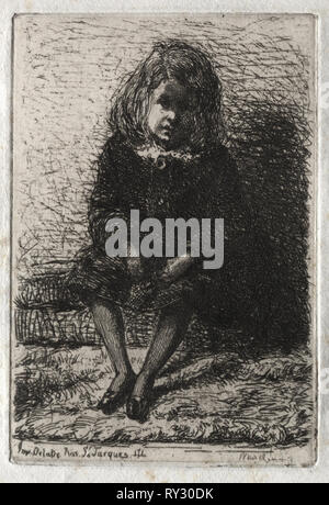 Twelve Etchings from Nature:  Little Arthur, 1858. James McNeill Whistler (American, 1834-1903). Etching Stock Photo