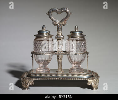 Cruet Set, 1817-1818. Paul Storr (British, 1771-1844). Silver; overall: 24.8 x 24.2 x 14 cm (9 3/4 x 9 1/2 x 5 1/2 in Stock Photo