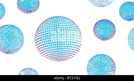 Neon Light Particles, Seamless Pattern Design. Seamless Holiday, Fabric, Cover, Ad, Fashion Pattern neon effect Stock Vector