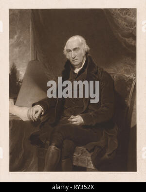 James Watt, 1815. Charles Turner (British, c. 1773-1857). Mezzotint Stock Photo