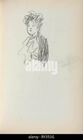 Italian Sketchbook: Woman, bust length (page 127), 1898-1899. Maurice Prendergast (American, 1858-1924). Pencil; sheet: 16.7 x 10.8 cm (6 9/16 x 4 1/4 in Stock Photo