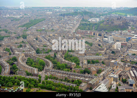 Aerial view of St Mary's Cathedral and the west end of Edinburgh's New Town. Stock Photo