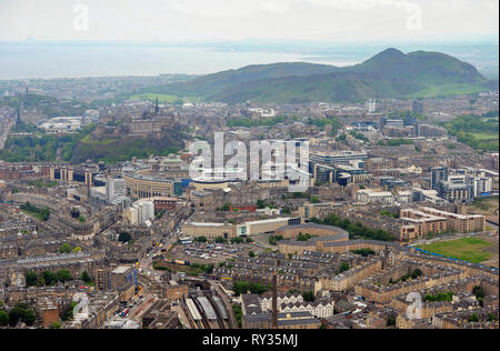 Aerial view of the west end of Edinburgh city centre.