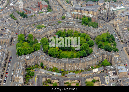Aerial view of Royal Circus and Circus Place in the New Town, Edinburgh. Stock Photo
